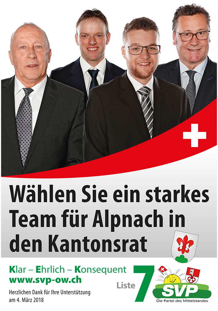 KR Wahlen2018 Plakat SVP Alpnach