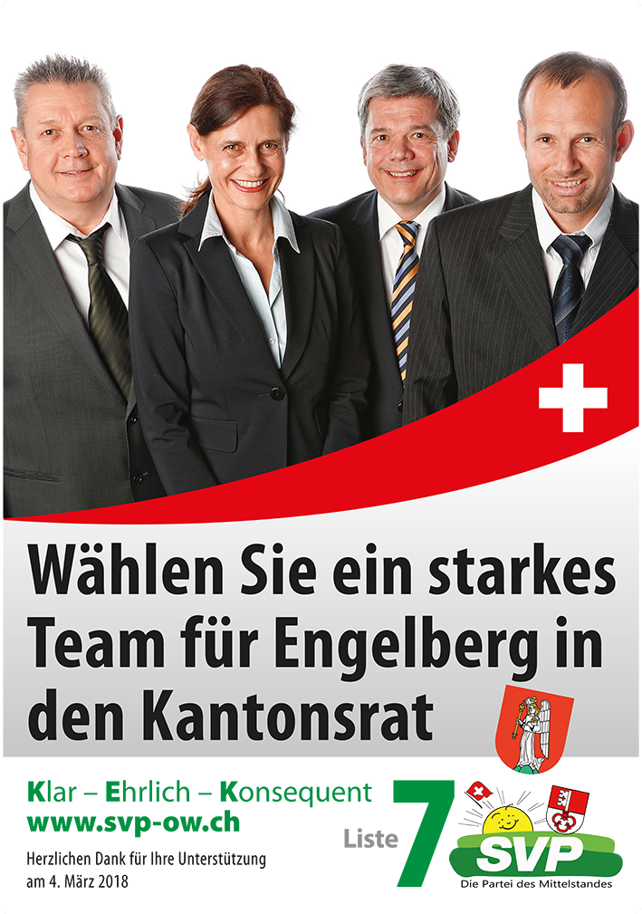 KR Wahlen2018 Plakat SVP Engelberg