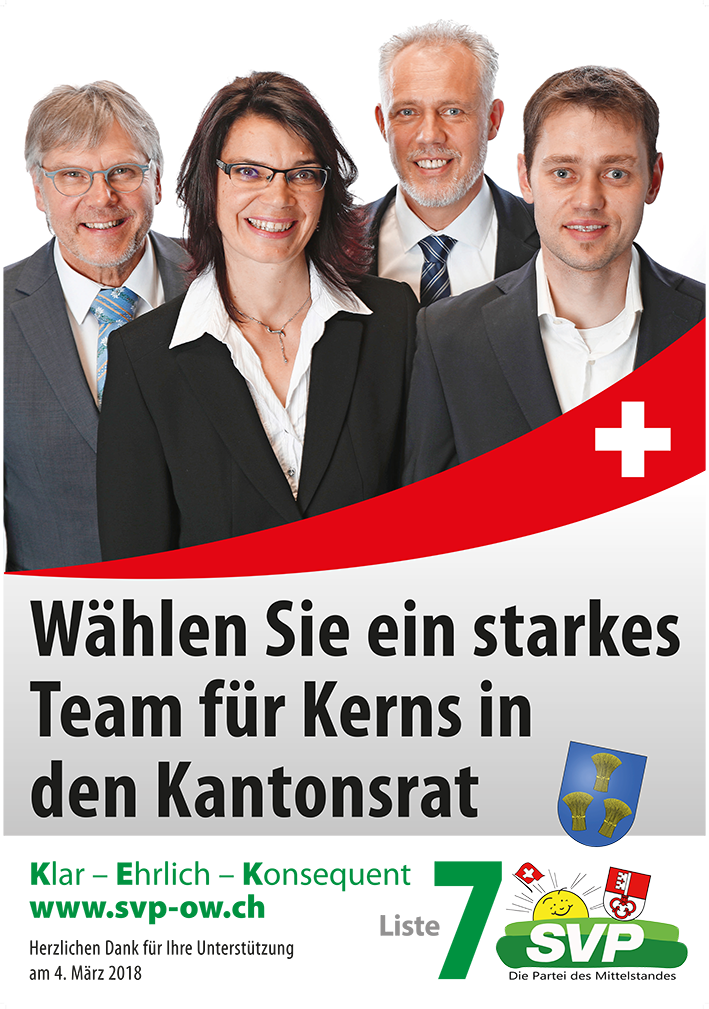 KR Wahlen2018 Plakat SVP Kerns