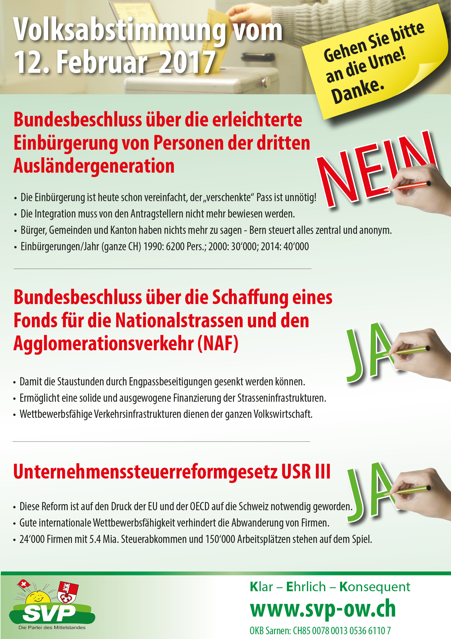 20170126 Abstimmungsparolen